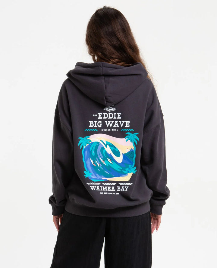 RIP CURL EDDIE WOULD GO THE BAY WOMENS HERITAGE HOODIE - BLACK