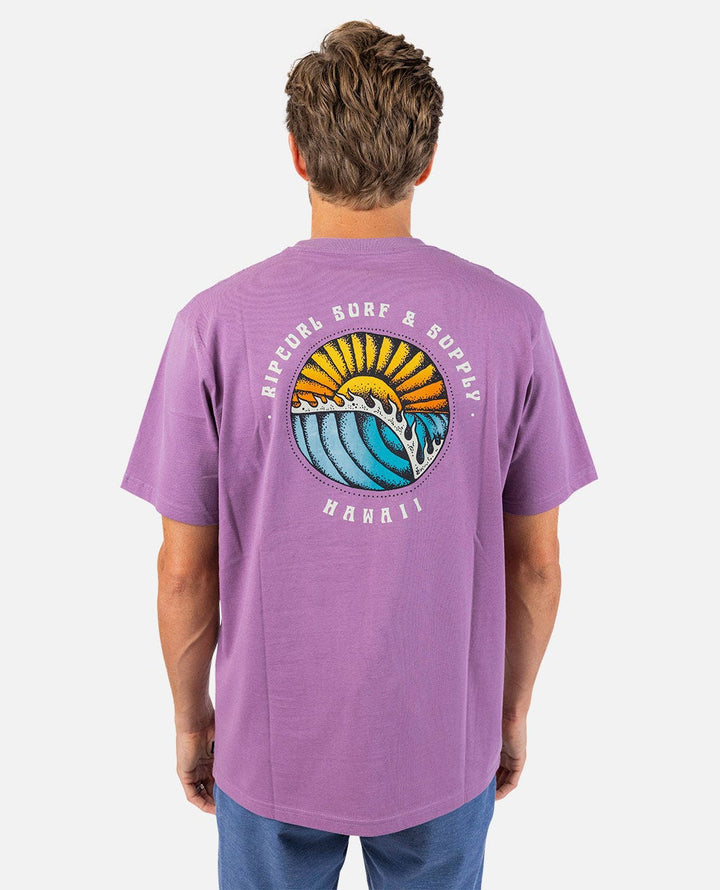 RIP CURL HAWAII SUNSETS TEE - DUSTY PURPLE