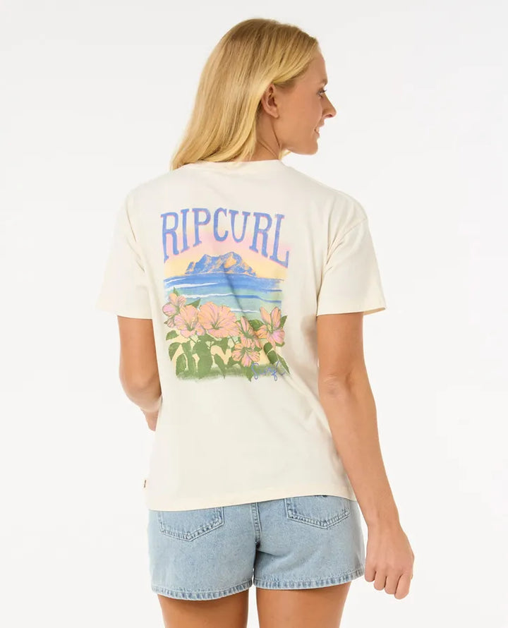 RIP CURL LA JOYA RELAXED WOMENS TEE - HAWAII BONE WHITE