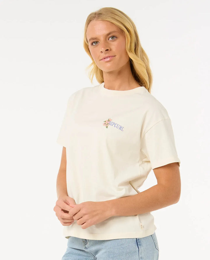 RIP CURL LA JOYA RELAXED WOMENS TEE - HAWAII BONE WHITE