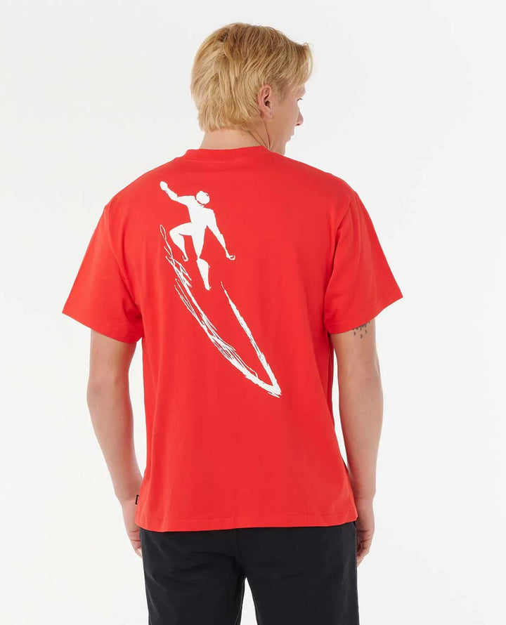 RIP CURL EDDIE WOULD GO RETRO TEE - RED