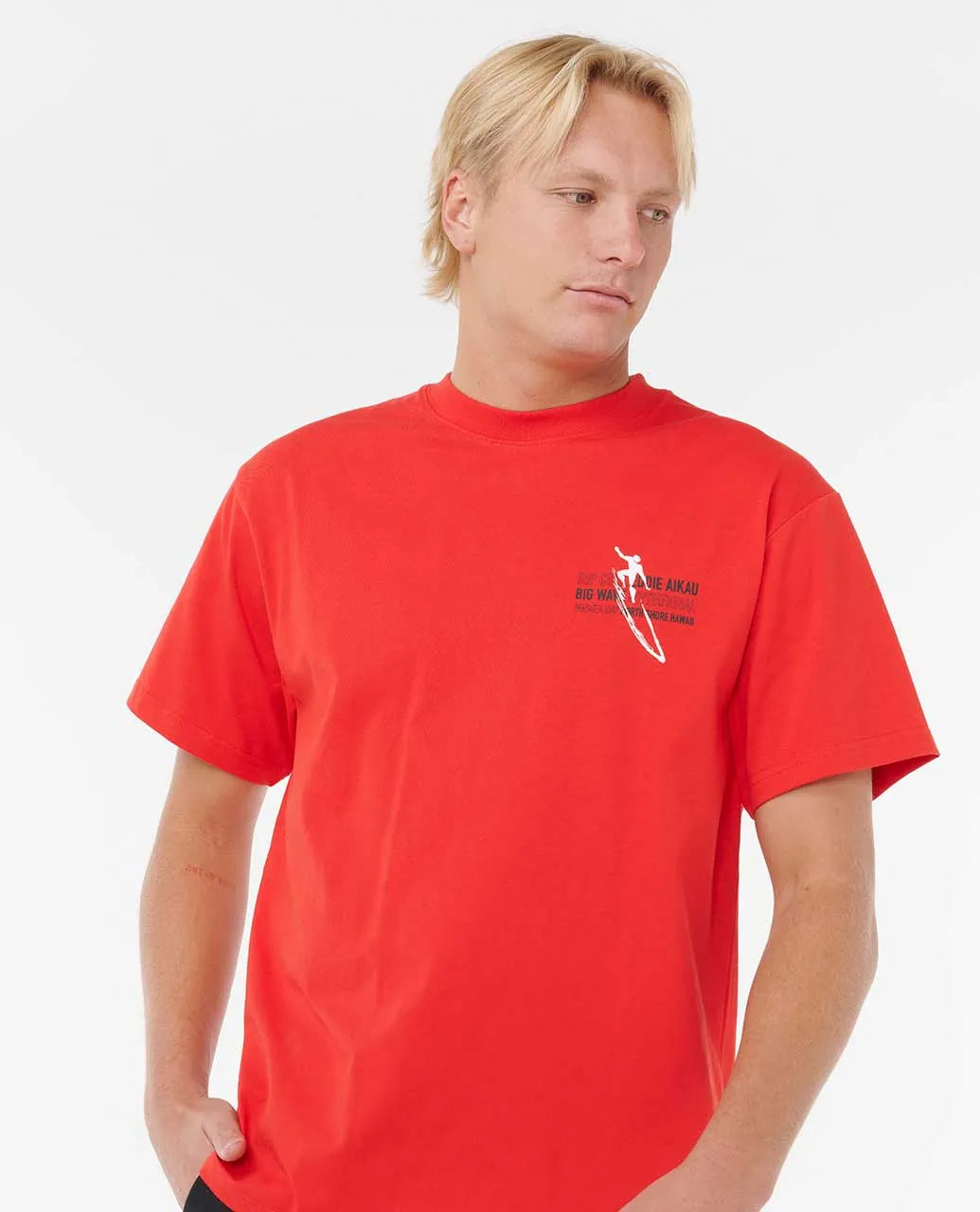 RIP CURL EDDIE WOULD GO RETRO TEE - RED