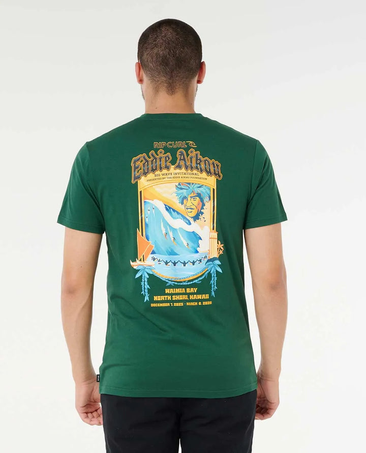 RIP CURL EDDIE WOULD GO POSTER ART TEE - GREEN