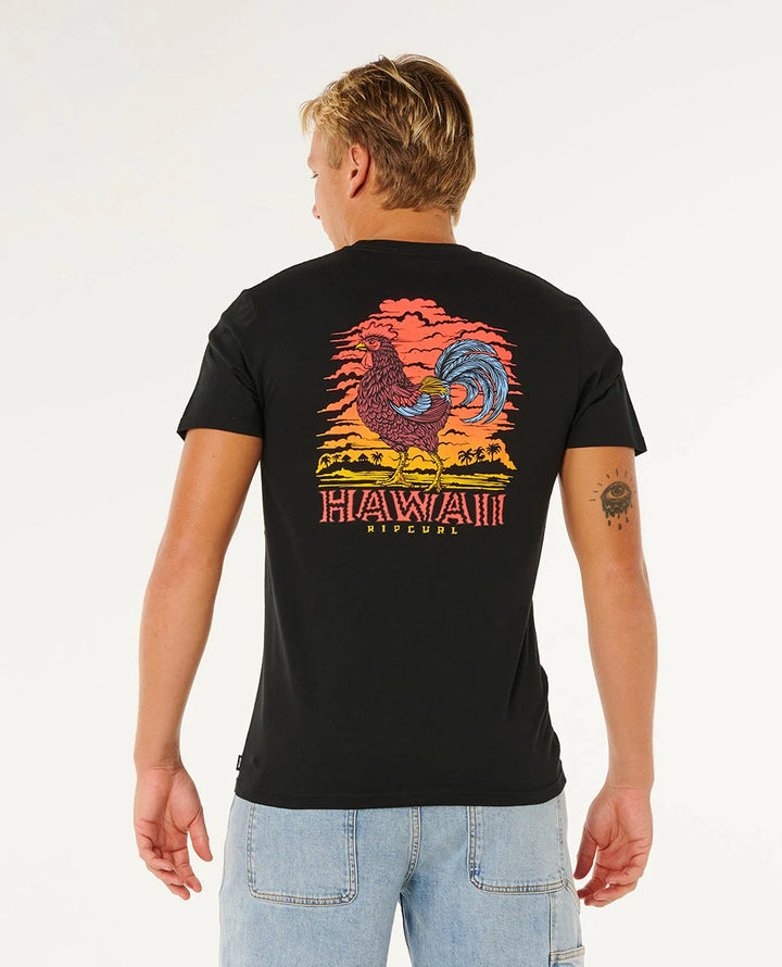 RIP CURL HAWAII ROOSTER TEE - BLACK
