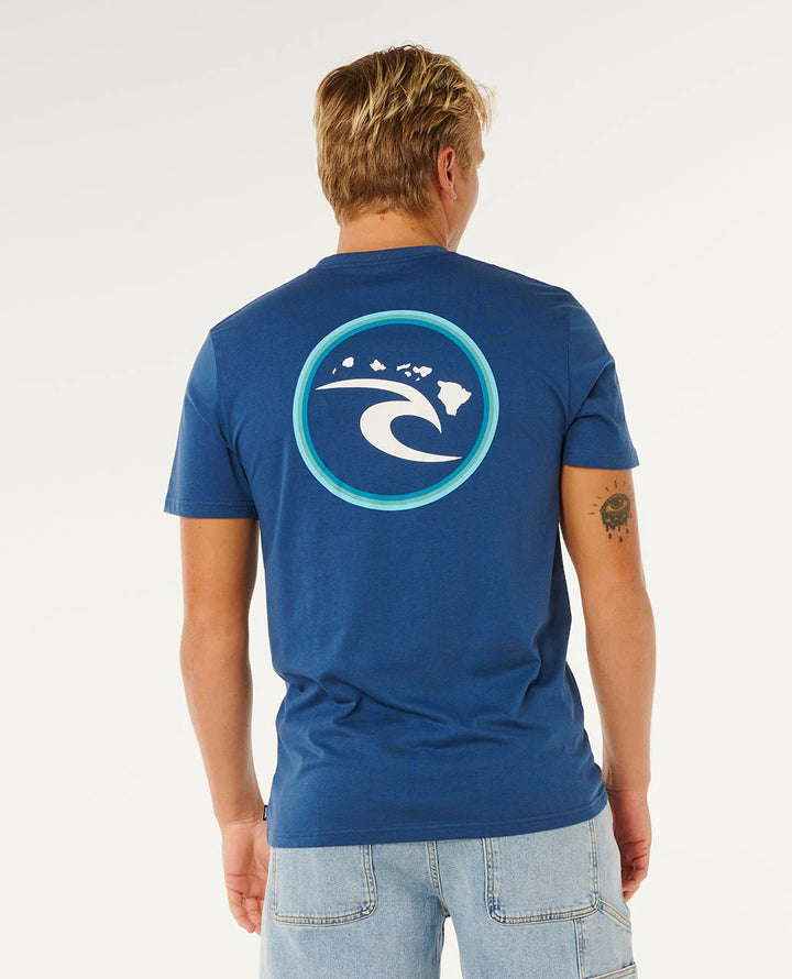 RIP CURL HAWAII RING TEE - LIGHT NAVY