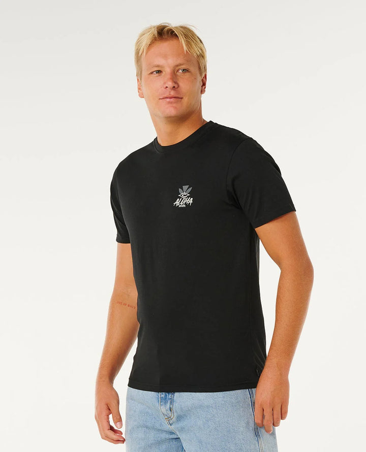 RIP CURL HAWAII TAPA HEX TEE - BLACK