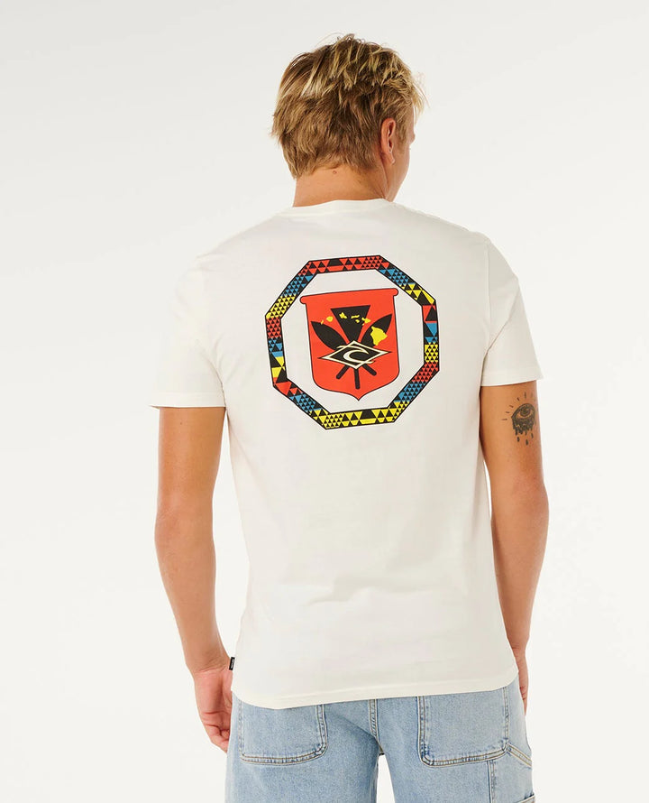 RIP CURL HAWAII TAPA HEX TEE - BONE