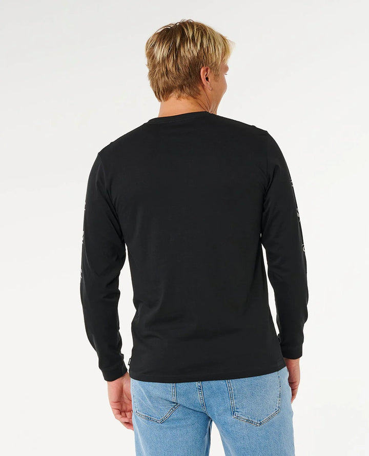 RIP CURL HAWAII TAPA HEX LONG SLEEVE- BLACK