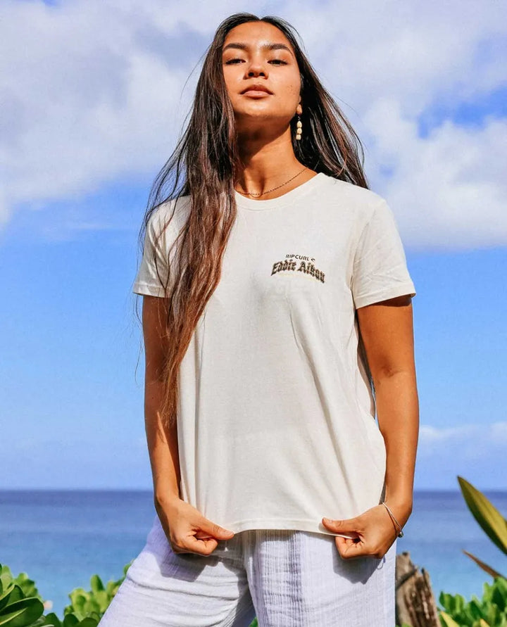 RIP CURL EDDIE WOULD GO STANDARD WOMENS TEE - WHITE