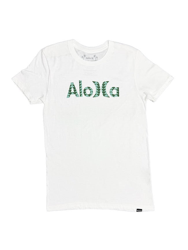 HURLEY HORIZONTAL ALOHA FILL TEE - WHITE