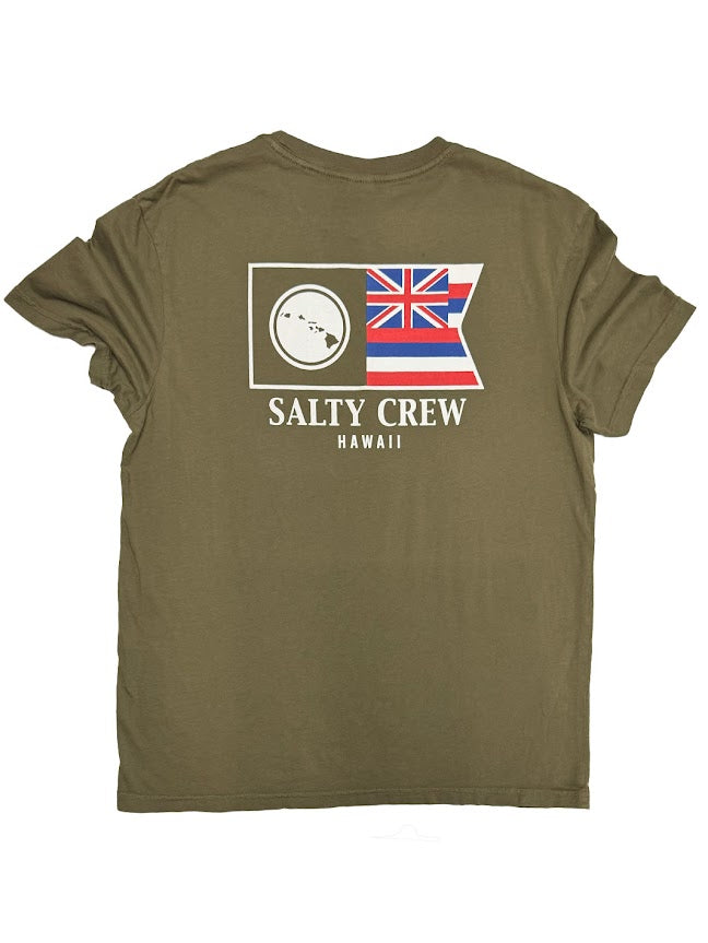 SALTY CREW FLAGSHIP HAWAII TEE - DUSTY OLIVE