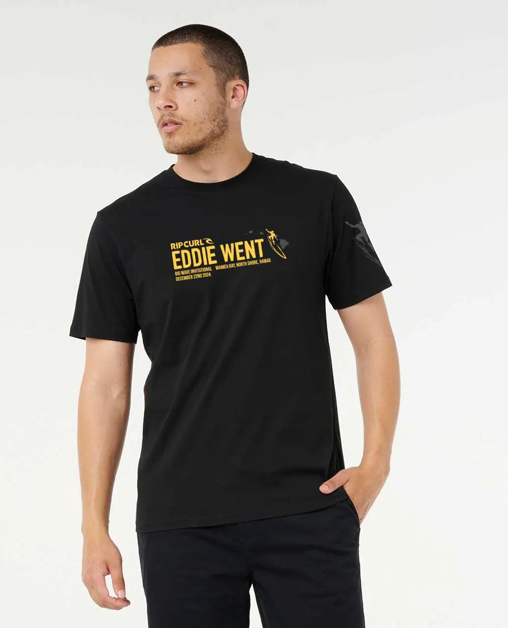 RIP CURL EDDIE WENT PHOTO TEE - BLACK