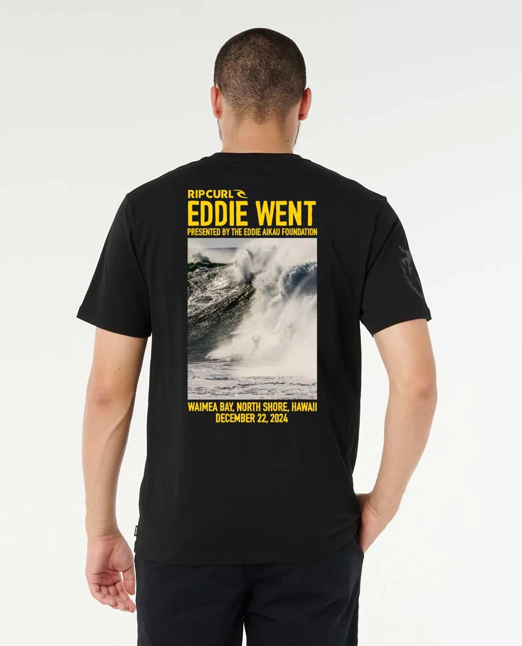 RIP CURL EDDIE WENT PHOTO TEE - BLACK