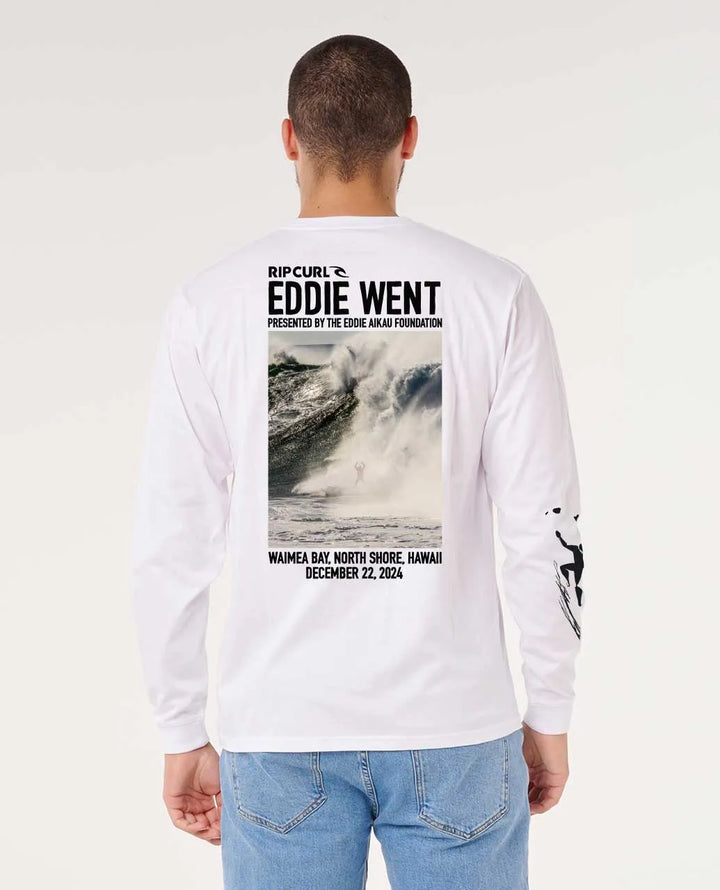 RIP CURL EDDIE WENT PHOTO LONG SLEEVE TEE - WHITE