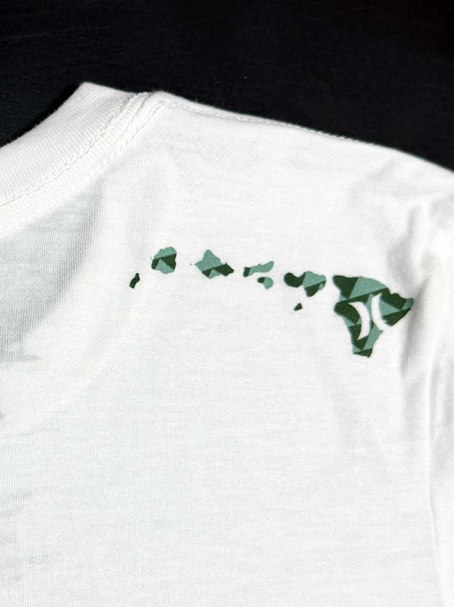 HURLEY HORIZONTAL ALOHA FILL TEE - WHITE
