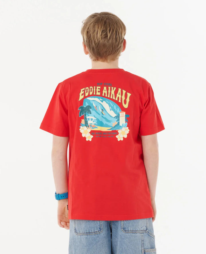 RIP CURL EDDIE WOULD GO THE BAY KIDS TEE - RED