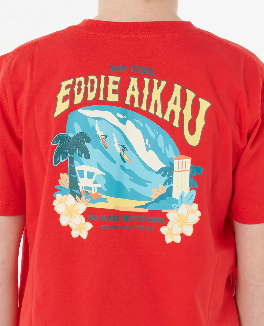 RIP CURL EDDIE WOULD GO THE BAY KIDS TEE - RED