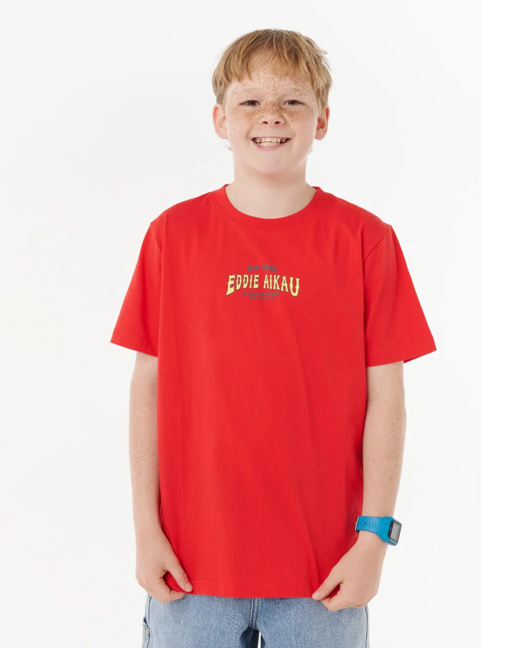 RIP CURL EDDIE WOULD GO THE BAY KIDS TEE - RED