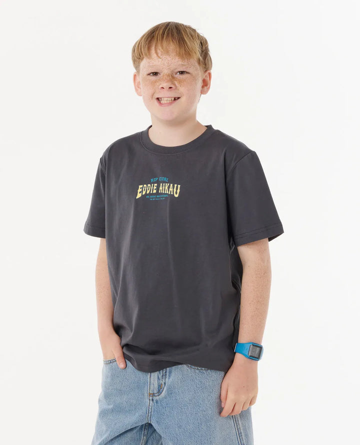 RIP CURL EDDIE WOULD GO THE BAY KIDS TEE - BLACK