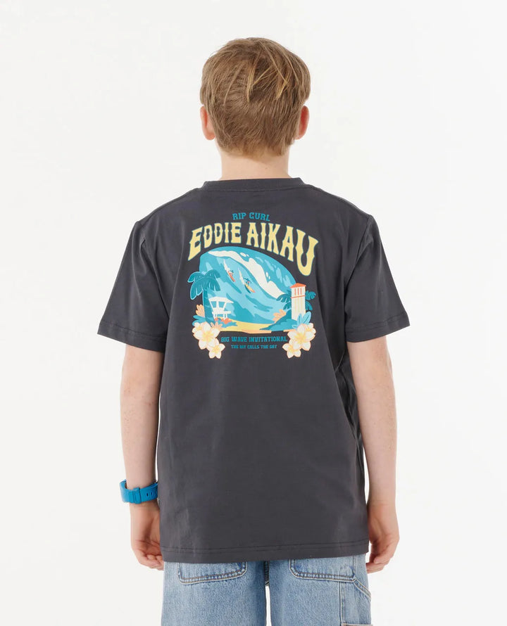 RIP CURL EDDIE WOULD GO THE BAY KIDS TEE - BLACK