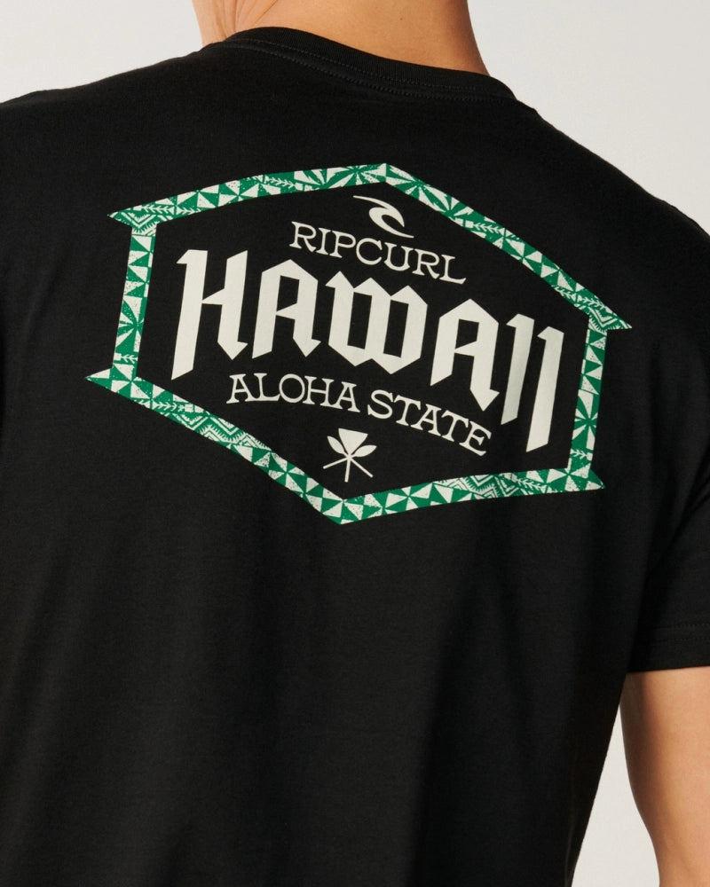 RIP CURL ALOHA STATE LOCKUP TEE - BLACK
