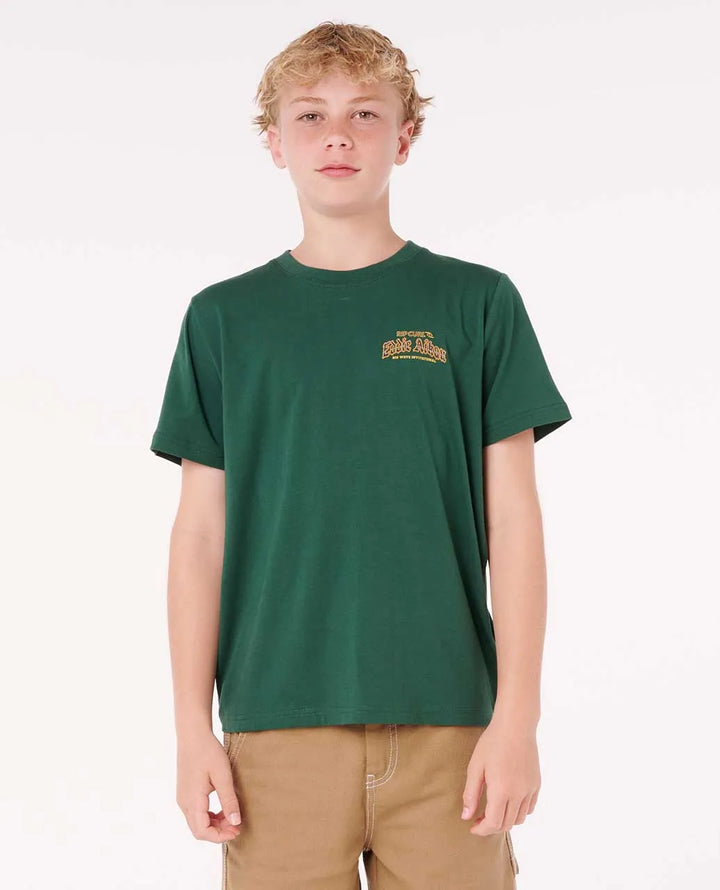 RIP CURL EDDIE WOULD GO POSTER ART YOUTH TEE - GREEN