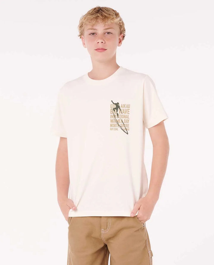 RIP CURL EDDIE WOULD GO PETRO YOUTH TEE - WHITE