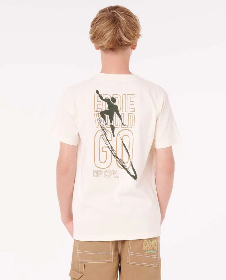 RIP CURL EDDIE WOULD GO PETRO YOUTH TEE - WHITE