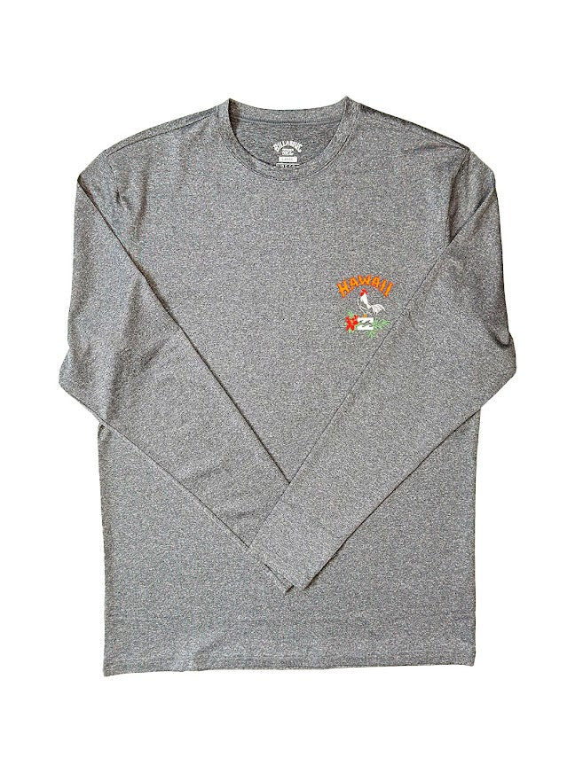 BILLABONG ROOSTER ARCH RTHI LONG SLEEVE SURF SHIRT - GRAY