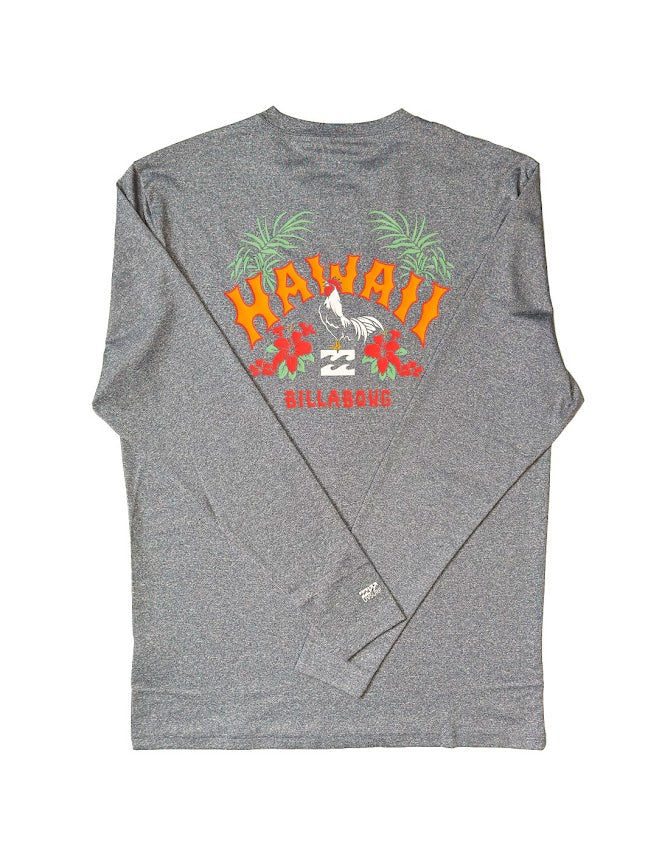 BILLABONG ROOSTER ARCH RTHI LONG SLEEVE SURF SHIRT - GRAY