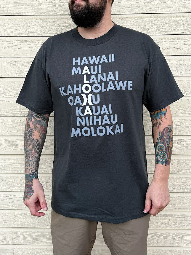 HURLEY WORD PUZZLE TEE - VINTAGE BLACK