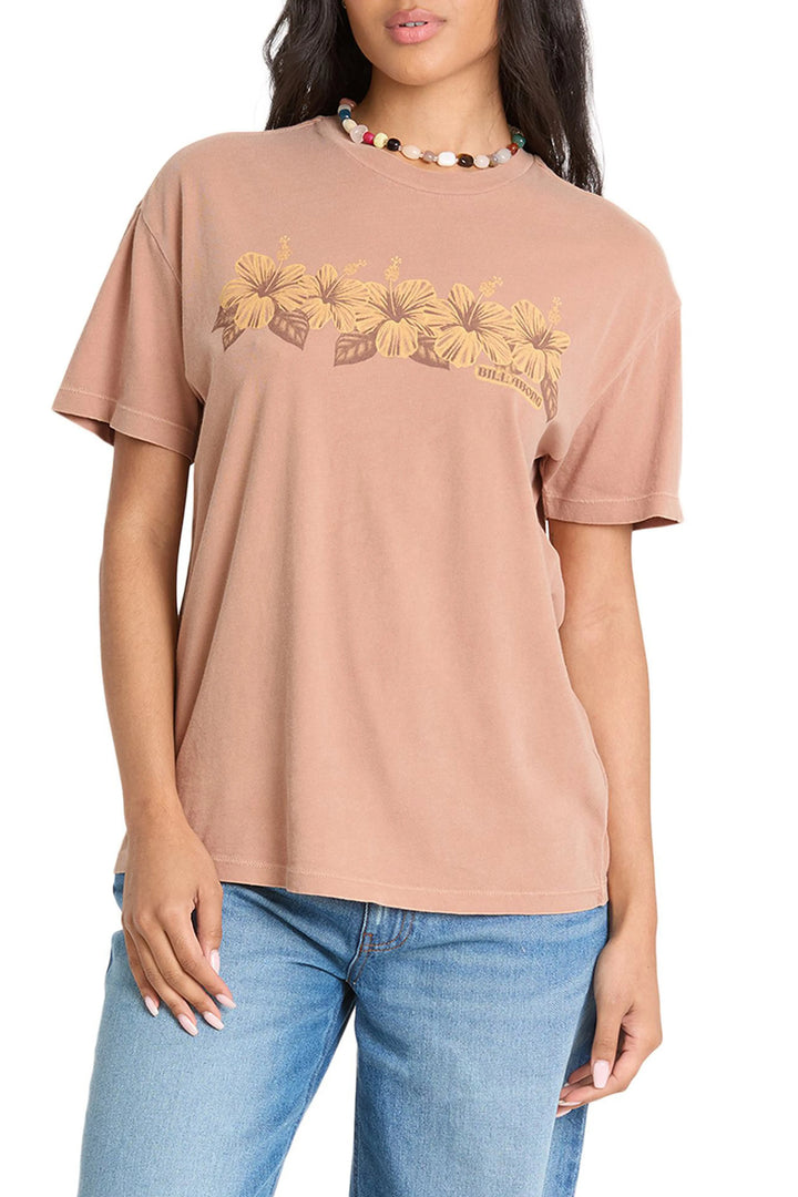 BILLABONG HELLO SUNDOWN WOMENS TEE - SUGAR ALMOND (SGA)