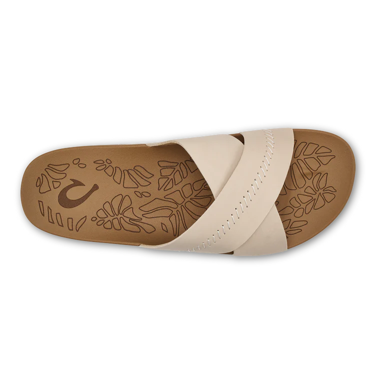 OLUKAI KIPE`A OLU WOMENS SLIDE - PUKA/TAN