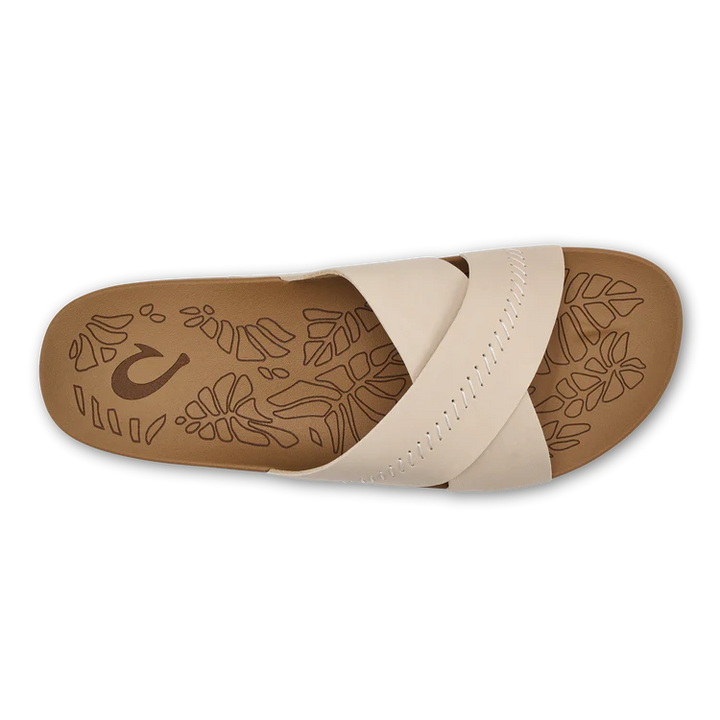 OLUKAI KIPE`A OLU WOMENS SLIDE - PUKA/TAN