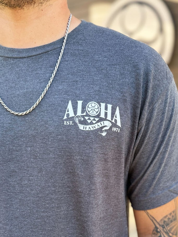 HIC ALOHA KAMEHAMEHA BIG BRADDAH TEE - CHARCOAL HEATHER