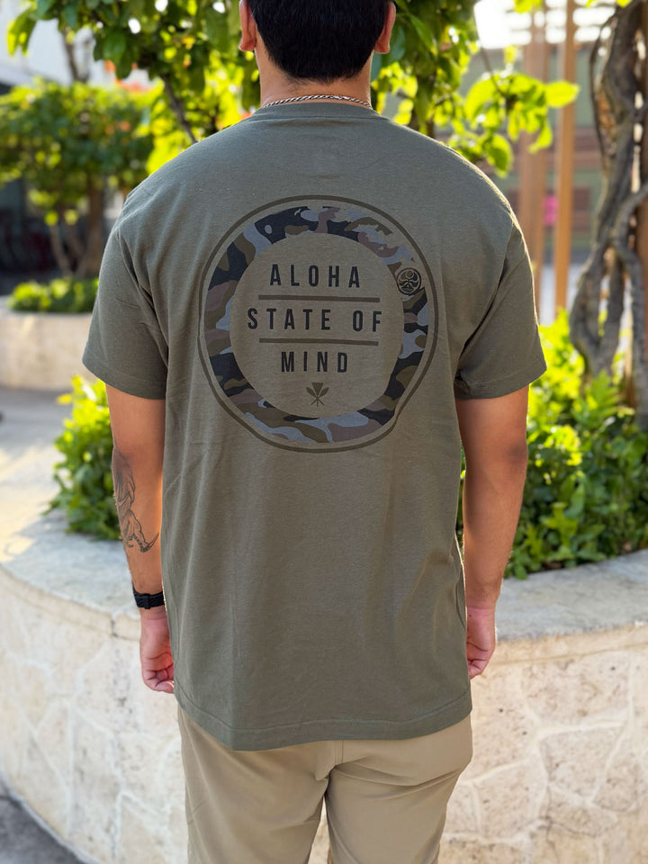 HIC ALOHA STATE OF MIND TEE - MILITARY GREEN