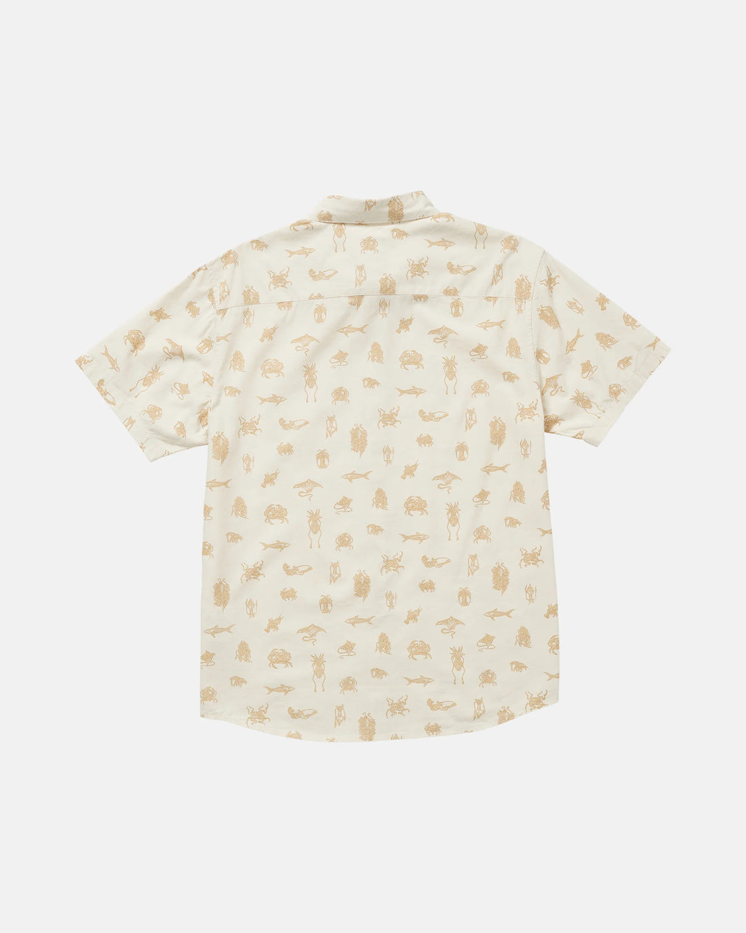 RVCA SEA LIFE BUTTON DOWN SHIRT- NATURAL