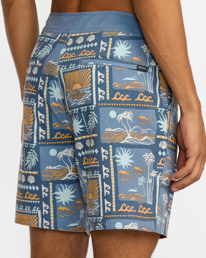 RVCA HAWAII SUNSET 17" TRUNK - DARK DENIM BLUE