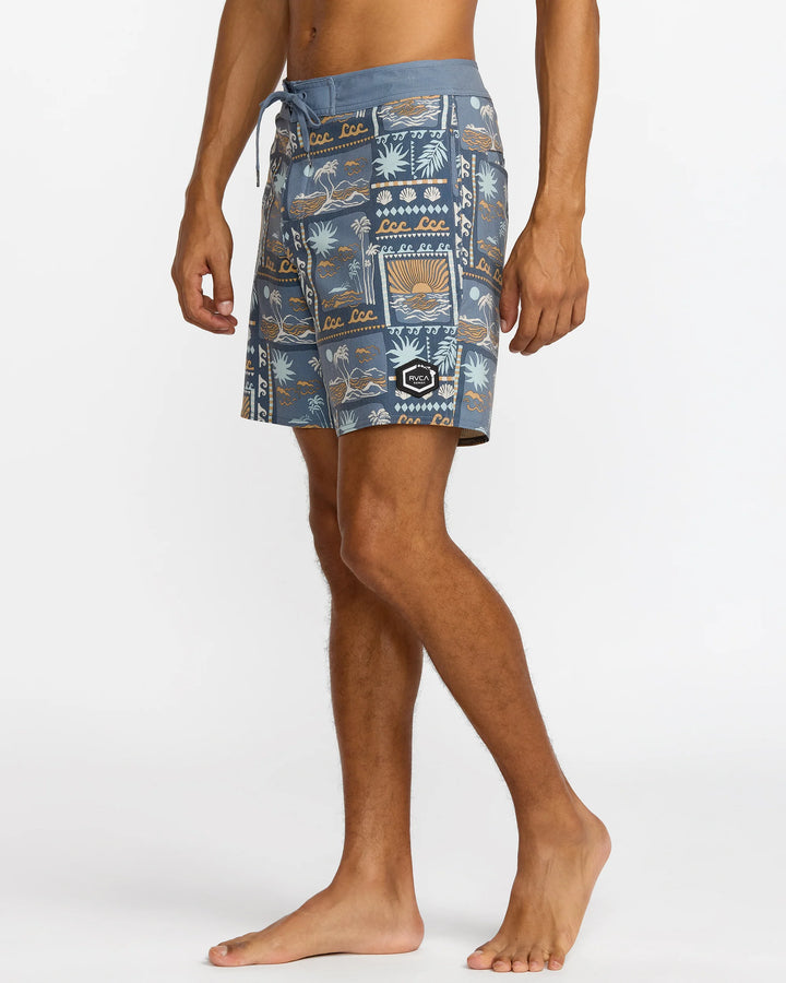 RVCA HAWAII SUNSET 17" TRUNK - DARK DENIM BLUE