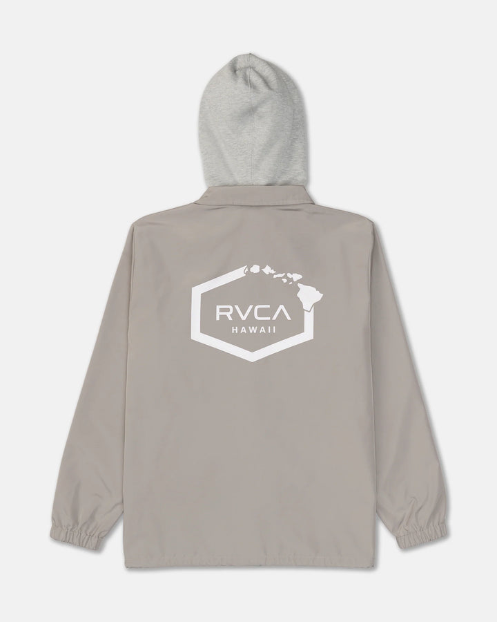 RVCA ISLAND HEX COACHES JACKET - BROWN STONE (BRS)