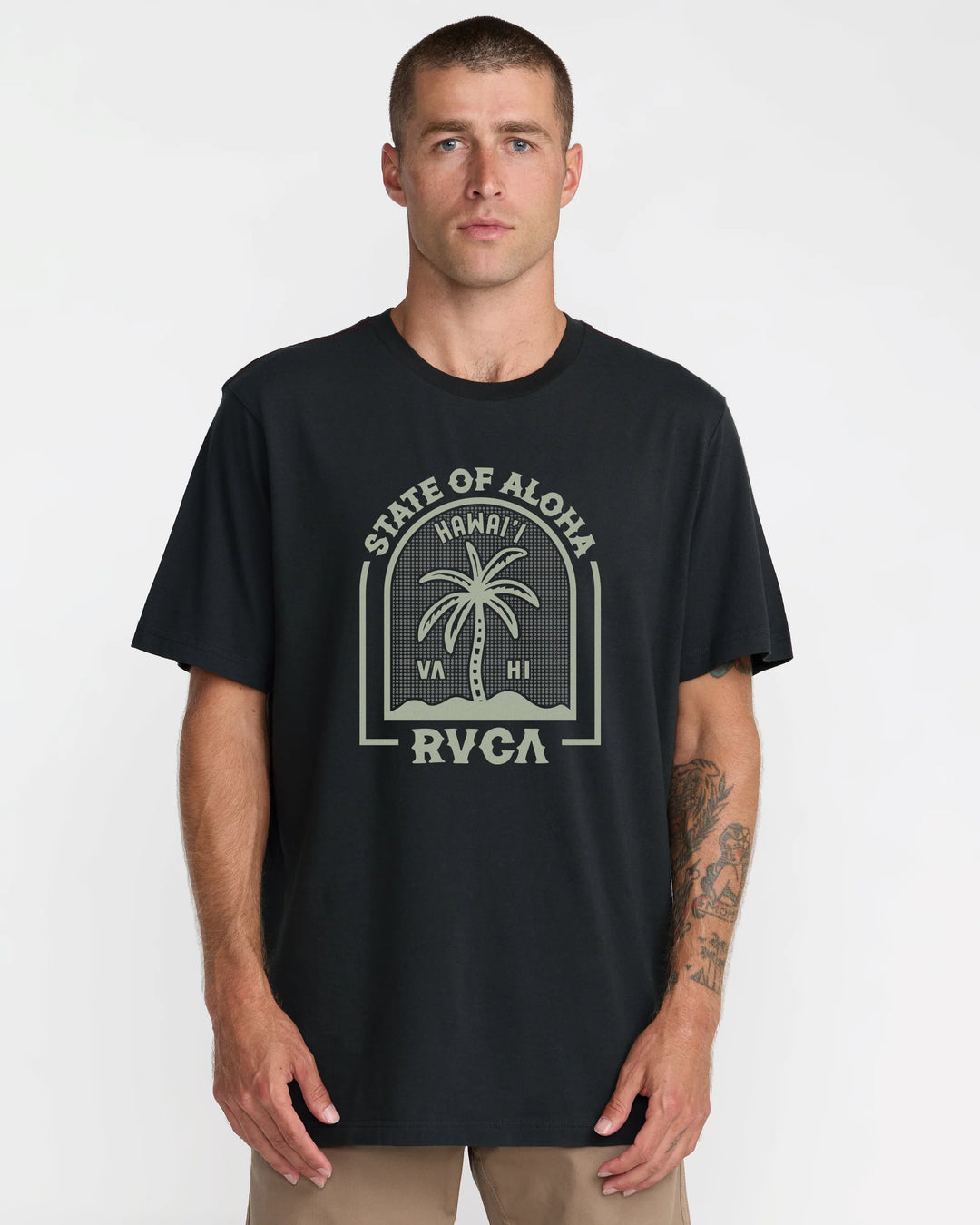 RVCA HAWAII HEADSTONE TEE - PIRATE BLACK (PTK)