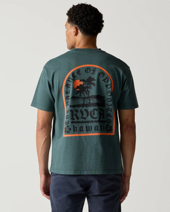 RVCA TOMBSTONE COVE TEE - HUNTER GREEN