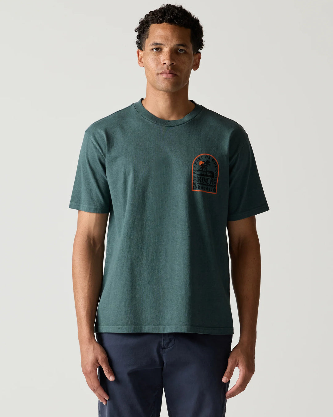 RVCA TOMBSTONE COVE TEE - HUNTER GREEN