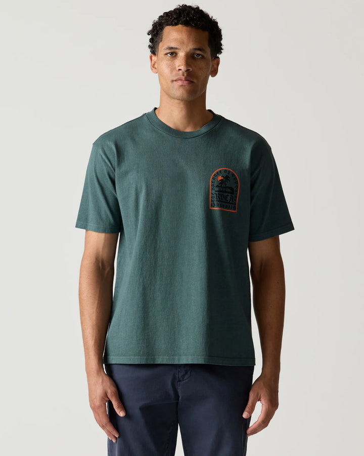 RVCA TOMBSTONE COVE TEE - HUNTER GREEN