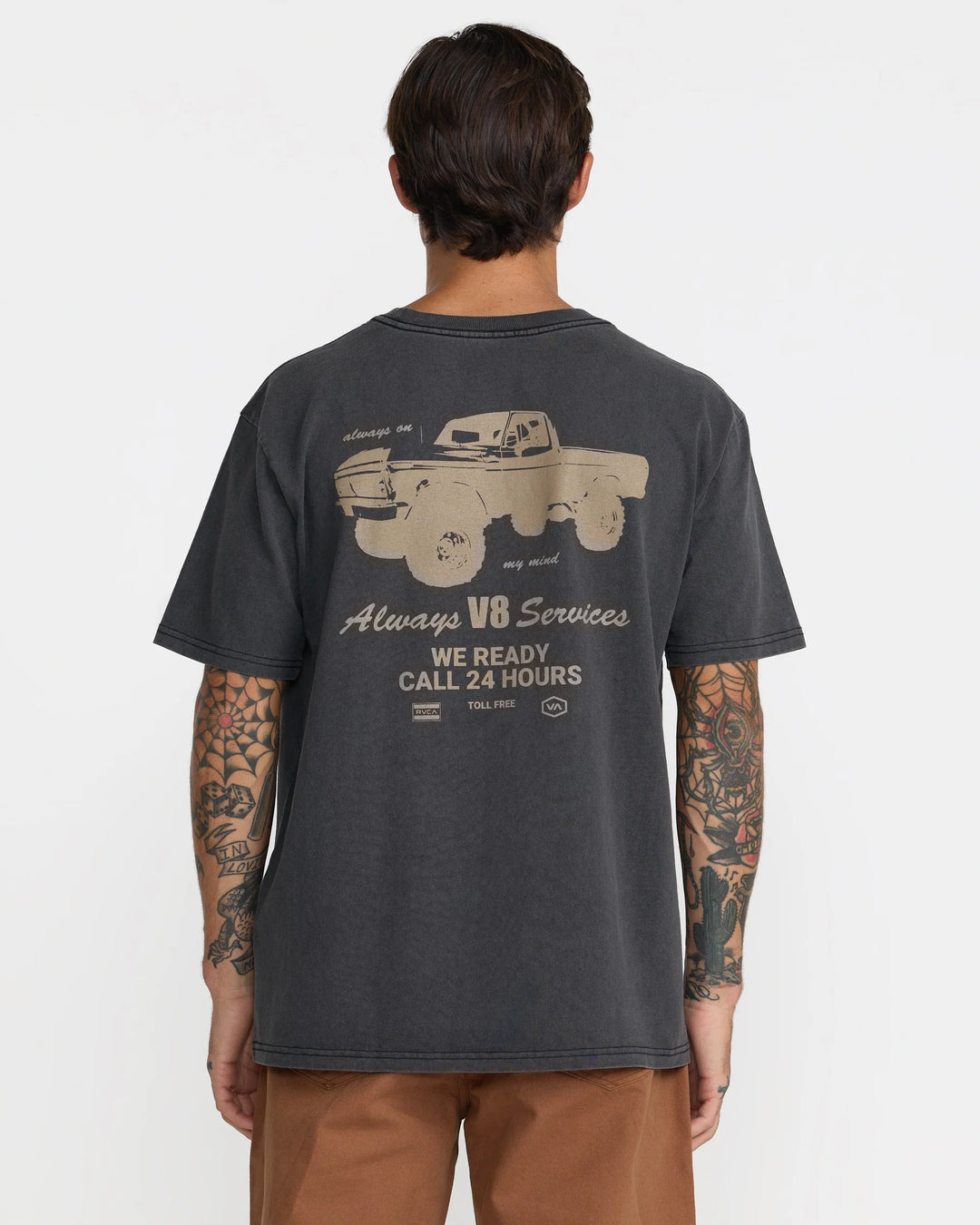 RVCA V8 TEE - BLACK