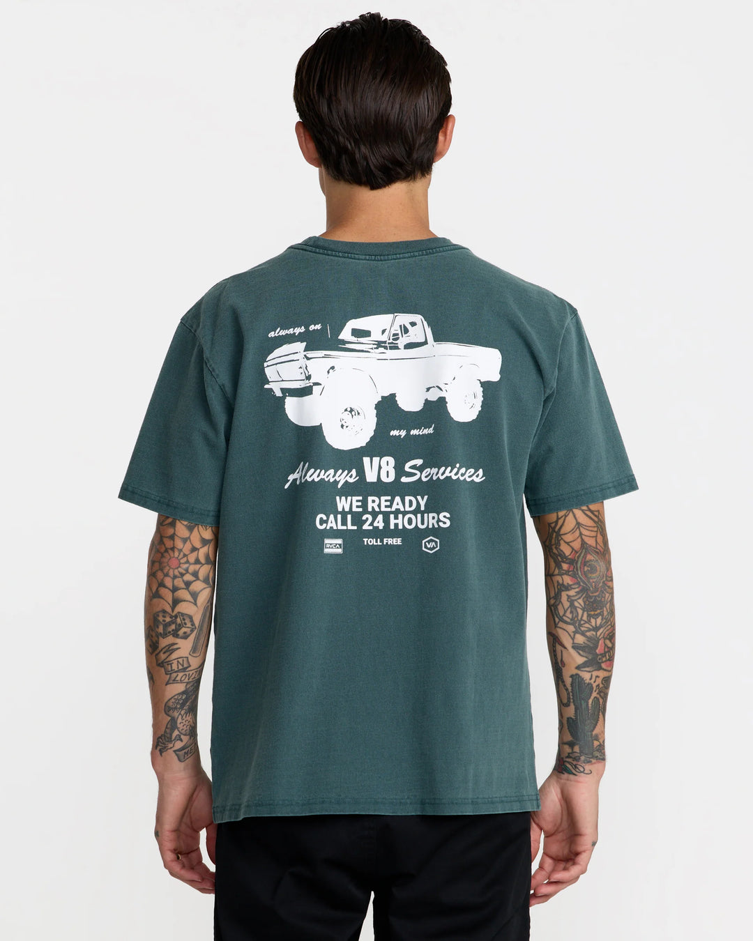 RVCA V8 TEE - DARK GREEN (DGN)