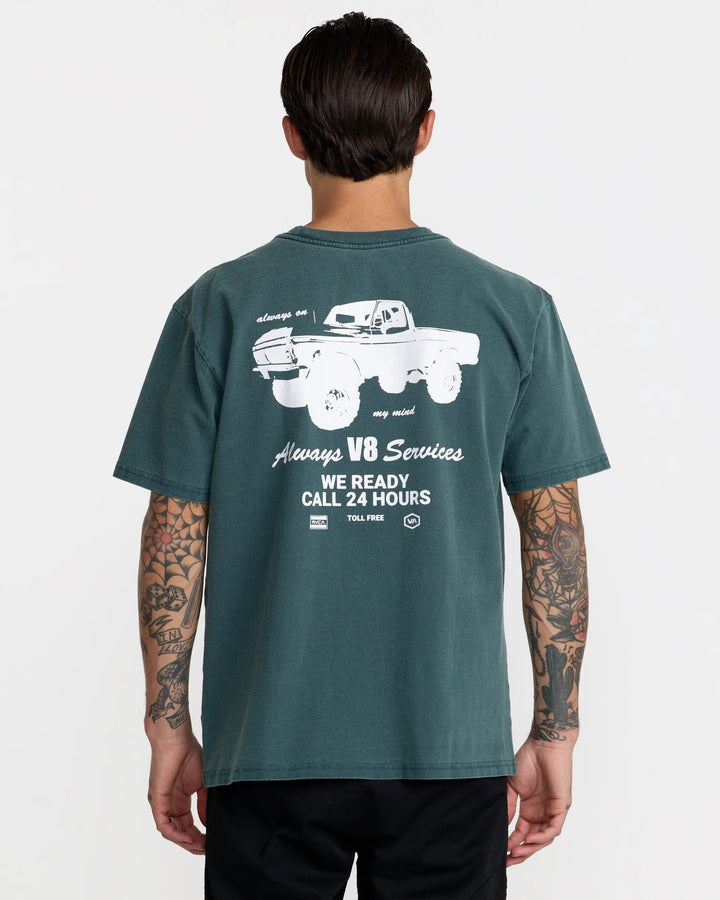 RVCA V8 TEE - DARK GREEN (DGN)