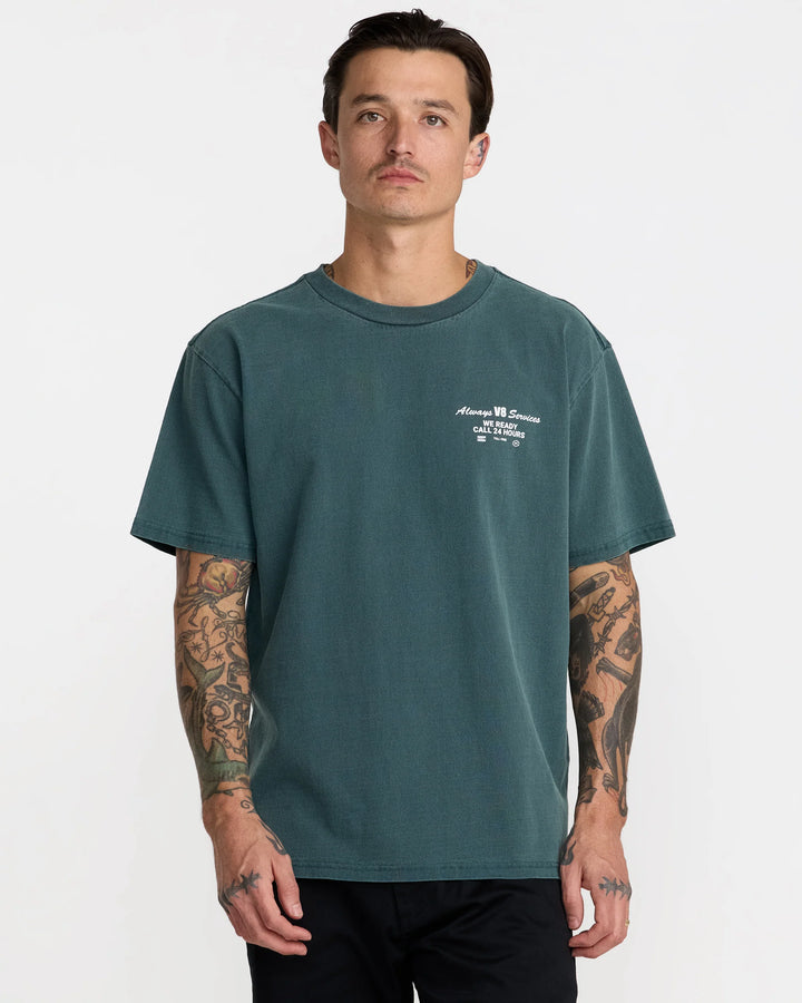 RVCA V8 TEE - DARK GREEN (DGN)