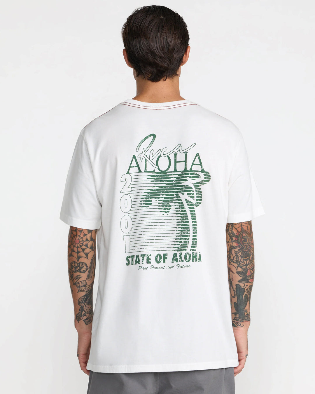 RVCA PALM ROW TEE - ANTIQUE WHITE