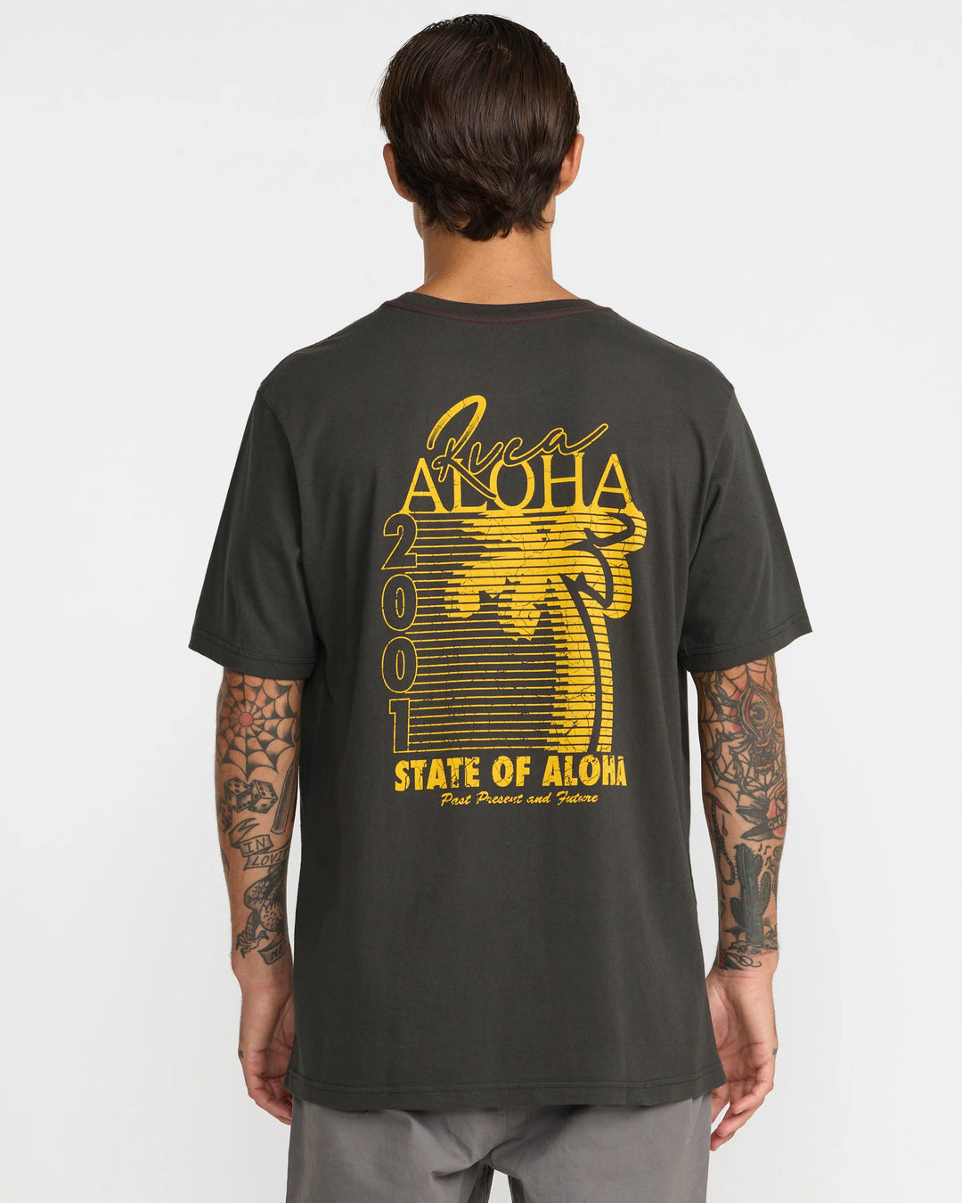 RVCA PALM ROW TEE - PIRATE BLACK